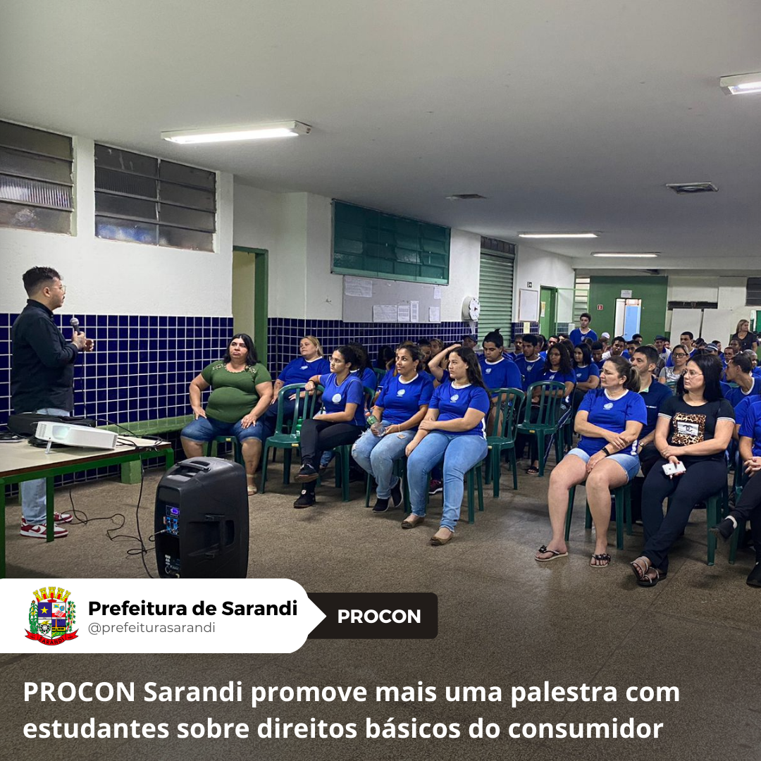 PROCON Sarandi promove mais uma palestra com estudantes sobre direitos básicos do consumidor